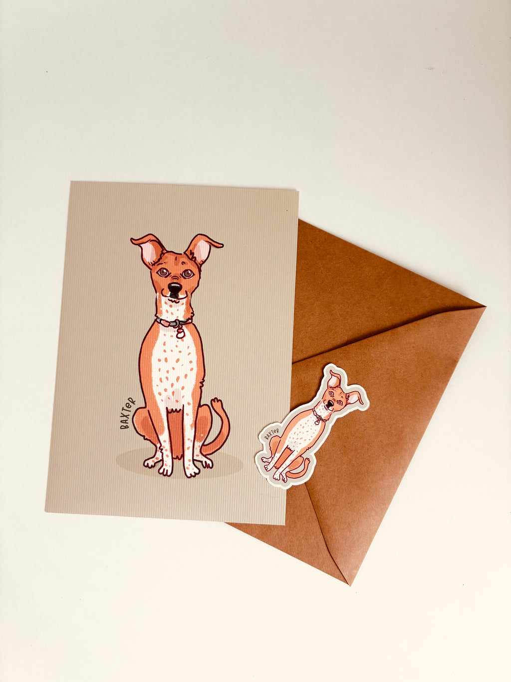 Pet portrait · Mini print + sticker