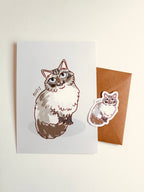 Pet portrait · Mini print + sticker