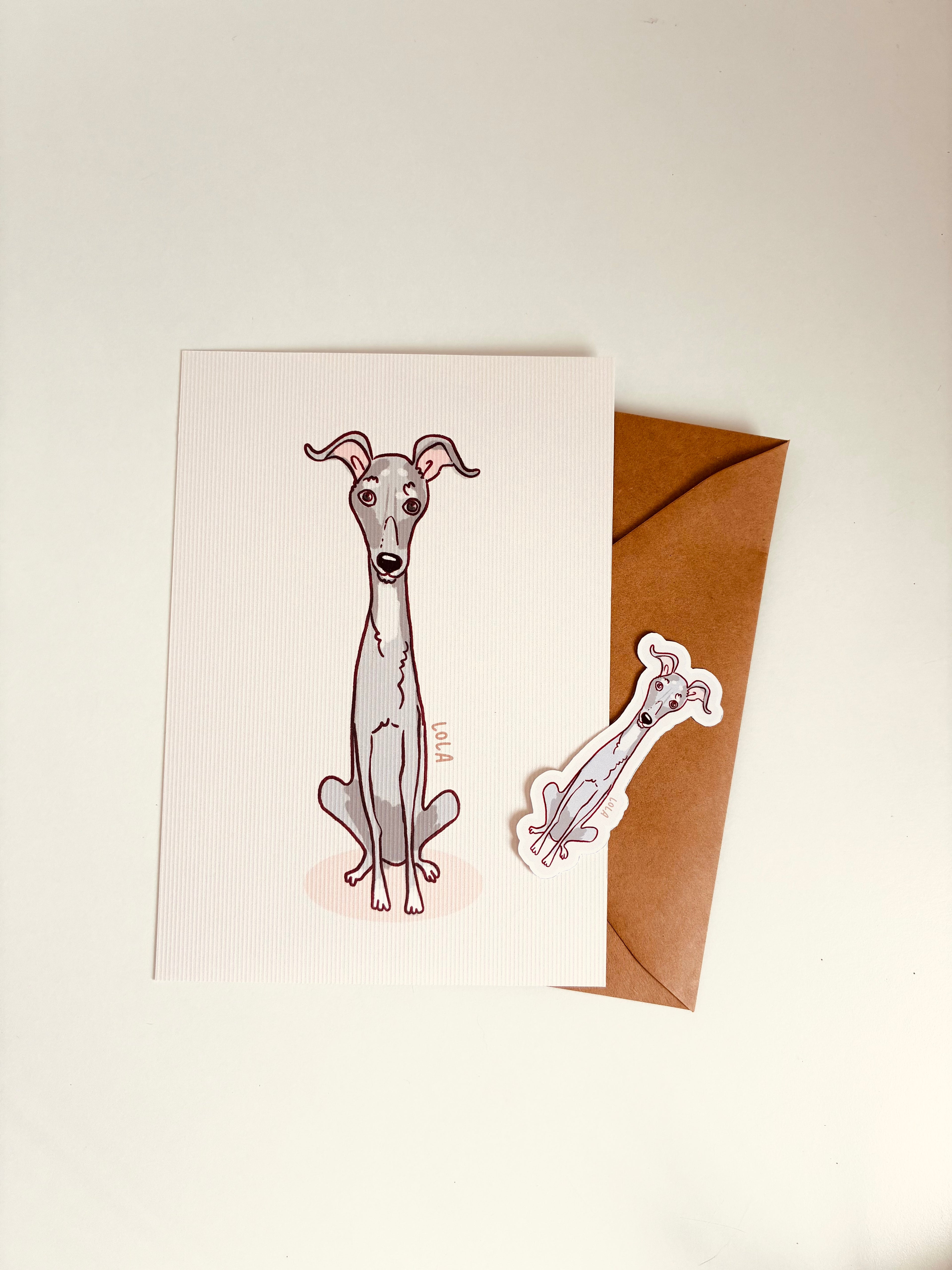 Pet portrait · Mini print + sticker