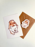 Pet portrait · Mini print + sticker