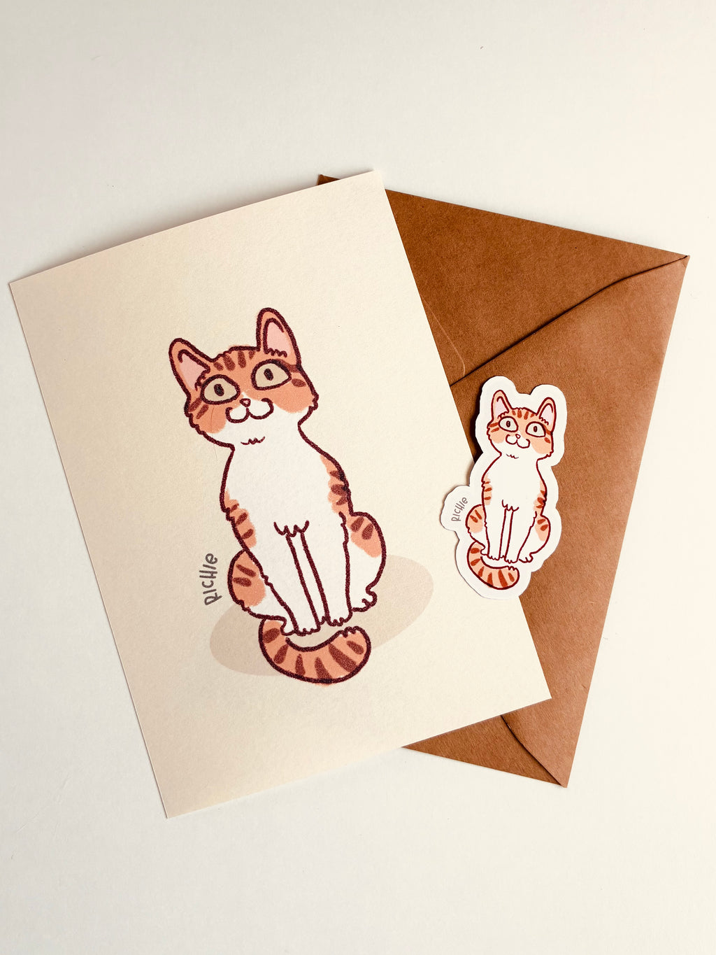 Pet portrait · Mini print + sticker
