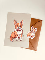 Pet portrait · Mini print + sticker