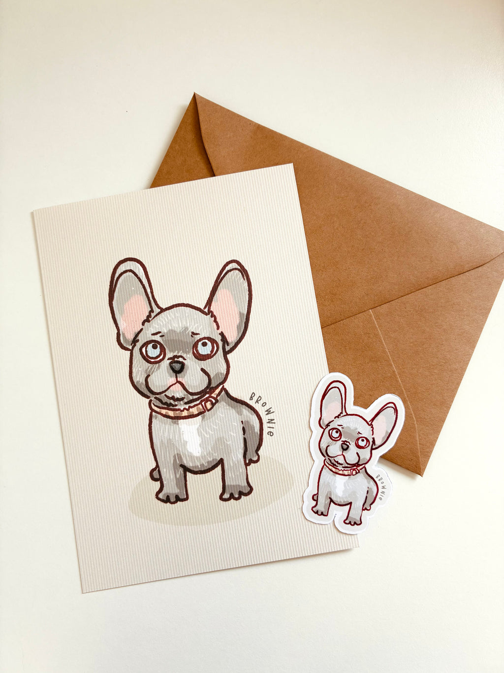 Pet portrait · Postcard + sticker