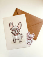 Pet portrait · Postcard + sticker