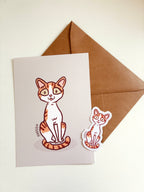 Pet portrait · Postcard + sticker