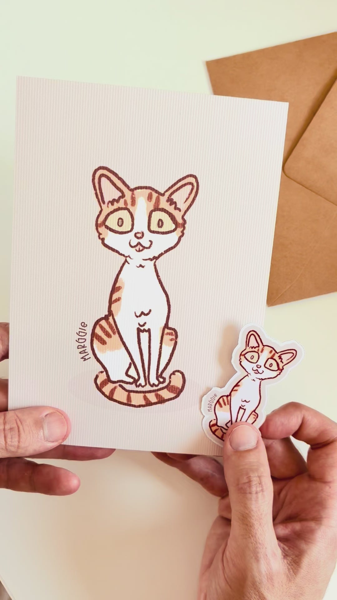 Pet portrait · Postcard + sticker